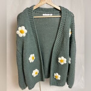 Altar'd State Green Daisy Cardigan